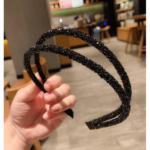 4 Piezas Banda para el Cabello Banda para el Cabello Doble Lado de Cristal Banda para el Cabello de Diamante de imitación Banda Delgada para Mujeres Niñas Accesorio para el Cabello