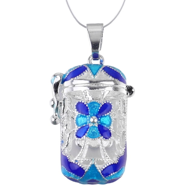 EeaseMX Colgante de bola de aromaterapia de cobre con forma de columna hueca de grano colorido, soporte para bolas aromáticas sólidas, contenedor de perfume, estuche para collares y tobilleras.
