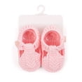 thumbnail image 5 of OOOUM Baby Booties Newborn Cozy Knit First Walkers T-Strap Button Cut-Out Soft Sole Infant Shoes,CN:One Size, 5 of 7