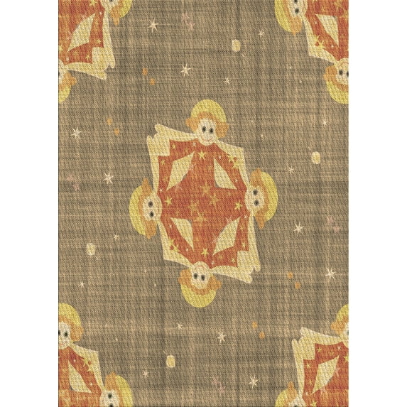 Ahgly Company Indoor Rectangle Patterned Light Brown Area Rugs, 3' x 5'