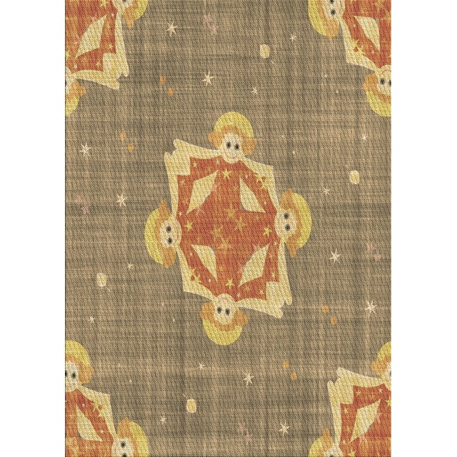 Ahgly Company Tapis d'Intérieur Rectangulaire Transitionnel Brun Pâle Lavable à la Machine, 2 Pieds x 3 Pieds