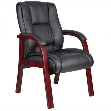UPC: 0751118500059 | Boss Office Products Mid Back Wood Finished Guest Chairs  Multiple Finishes
