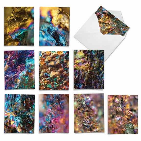 Pack of 10 All Occasion Blank Note Cards with Envelopes (4 x 5.12 Inch) - GLAM ROCKS