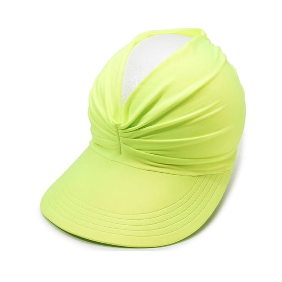 50 UV Protection Hats for Women, Lightweight Open Top Quick Dry Wide Brim Sun Visor Hat for Beach, Hiking, Travel(Fluorescent Yellow)