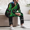 thumbnail image 7 of Balery Space Dino Cartoon Black Pattern Pajama Sets for Men Long Sleeve 2 Piece Sleepwear Loungewear Sets Soft PJ's with Pockets Long Sleeve Comfy Pj Sets-Large, 7 of 7
