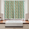 thumbnail image 2 of Ambesonne Tangerine Kitchen Curtains, Mandarin Fruit and Leaves, 55"x45", Vermilion Pale Blue, 2 of 3
