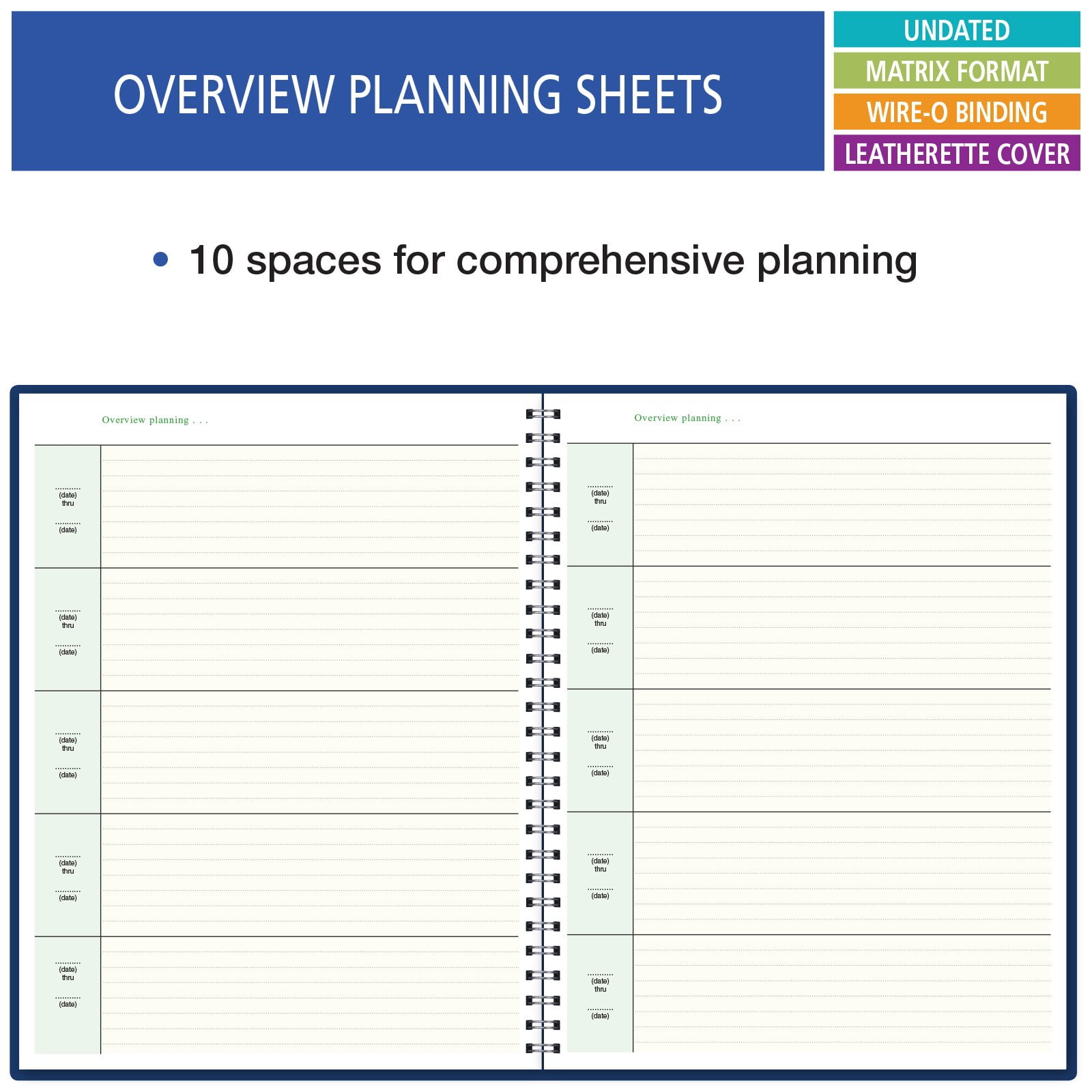 8 Period Teacher Undated Weekly Lesson Plan Book by Elan Publishing Company, 8.5" x 11", Days Vertically Down the Side (W208)