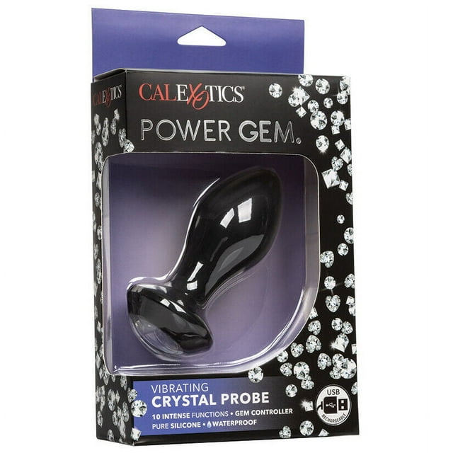 CalExotics Power Gem Sonde Anale en Silicone à Cristal Vibrant, Noire