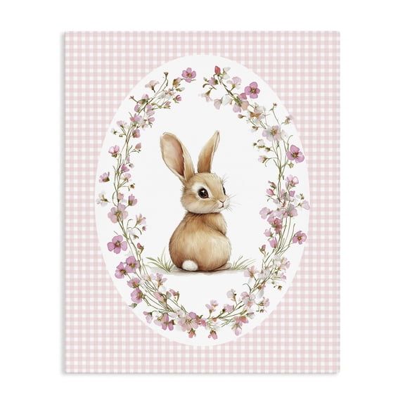 Stupell Industries Cottage Spring Gingham Rabbit Canvas Art, 16 x 20, by Christine Simpson Art