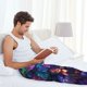 thumbnail image 5 of Fotbe Magic Colorful Forest Leaves Pantalones de Pijama para Hombre, Pantalones de Dormir, Pantalones de Casa con Cintura Ajustable y Bolsillos-Medium, 5 of 6