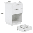 thumbnail image 3 of Tcbosik 2-Drawer Nightstand, 15.7" Modern Bedside Table, End Table with Storage Shelf for Living Room, Bedroom, White, 3 of 10