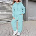 thumbnail image 2 of KAUOD Kids 2 Piece Joggers Set Half Zipper Cotton Hoodies Sweatpants Sweatsuits Boys Girls Plain Soft Pullover Sweatshirts, 2 of 9