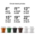thumbnail image 2 of Cubiark Garden Classic 8 inch circular planter (5 pack) with saucer tray and drainage - Terracota- durable plastic pot, textured finish, removable saucer, for indoor & outdoor use, home decor, 2 of 5