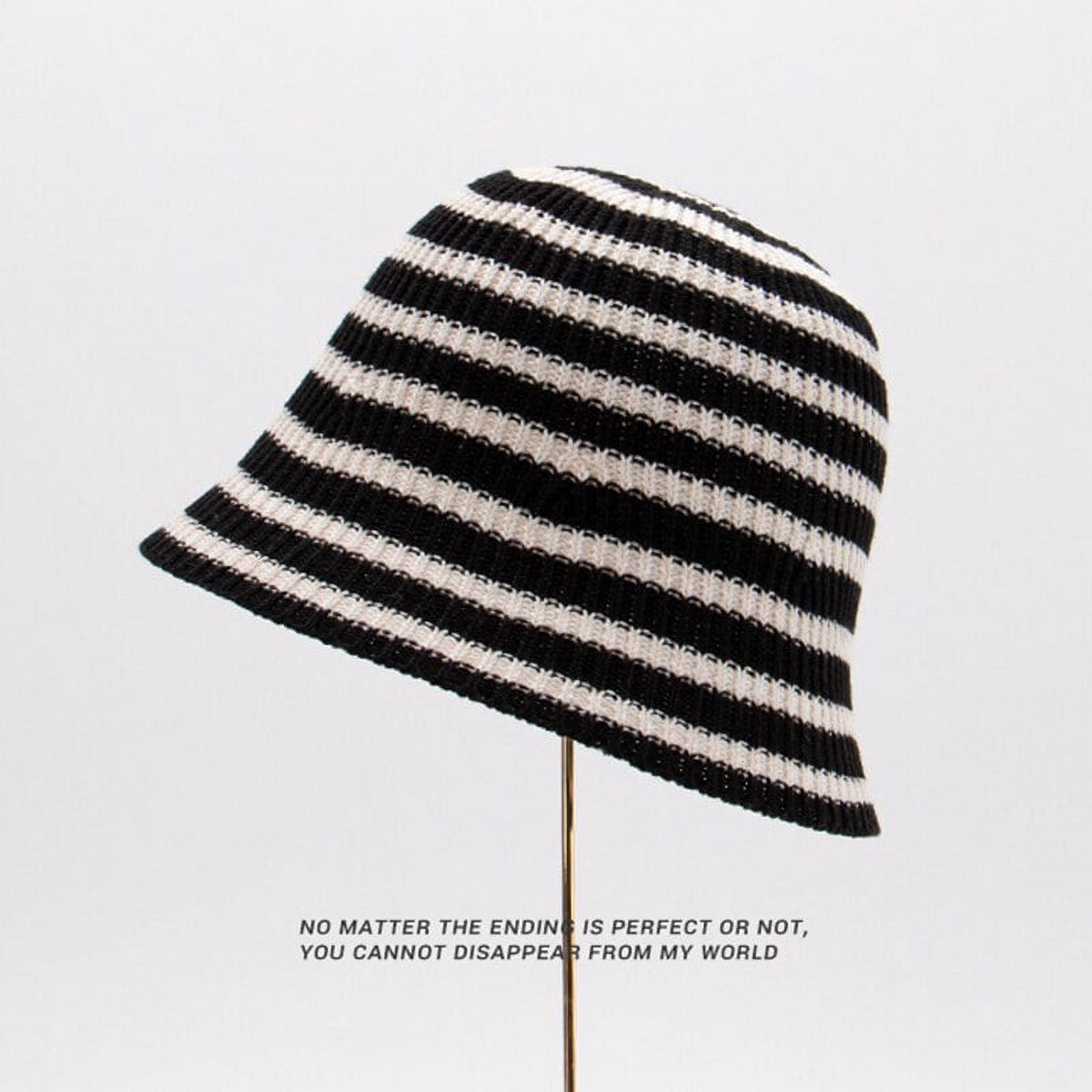 CoCopeaunts Summer Striped Bucket Hats For Women Knitted Panama Bob Female Lady Foldable Fisherman Hat Outdoor Beach Sun Cap Gorros Bonnet