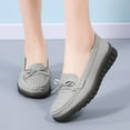 thumbnail image 3 of Big Size Women's Casual Loafers Slip On Leather Shoes Lightweight Casual Walking Shoes Female Moccasins Classic Penny Loafer Flats Boat Shoes, 3 of 9