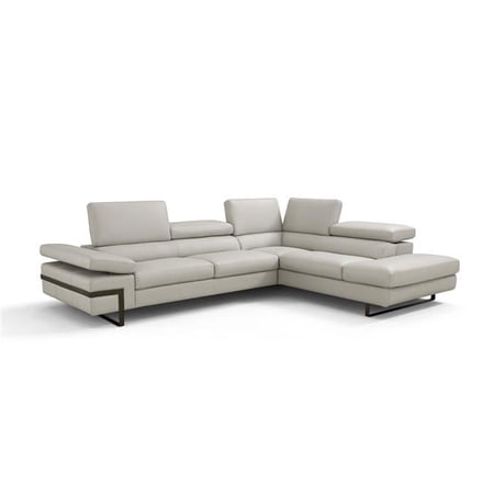 J & M Furniture 17774-RHFC 110 x 91 x 26-35 in. I867 Right Hand Facing Chaise, Light Grey