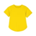 thumbnail image 4 of EnJoCho Girls Short Sleeve T Shirts Summer Loose Fit Curve He𝗆 Side Slit Crewneck Tunic Tops 5-14 Years Trendy Oversized Teen Girl Tee Back-To-School Girls Short Sleeve T-Shirt, 4 of 9