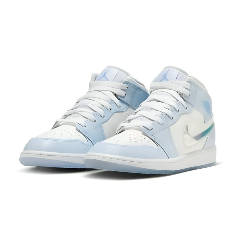 Jordan Big Kid s Air Jordan 1 Mid SE Shoes Blue Tint Ice Blue 6.5 Walmart