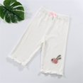 thumbnail image 2 of Odeerbi 3-10 Years Toddler Boys Girls Summer Modal Bermuda Shorts Lettuce Trim Rabbit Embroidered Capris Solid Color Casual Cropped Pants, 2 of 4