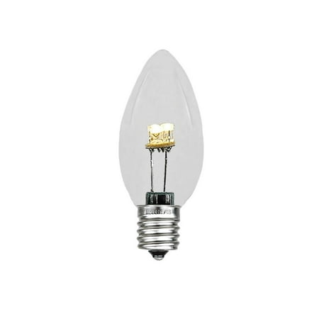 Novelty Lights 25 Pack C7 LED Outdoor Patio Party Christmas Replacement Bulbs, 3 LED's Per Bulb, Energy