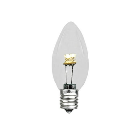 - Novelty Lights 25 Pack C7 LED Outdoor Patio Party Christmas Replacement Bulbs, 3 LED's Per Bulb, Energy Efficient