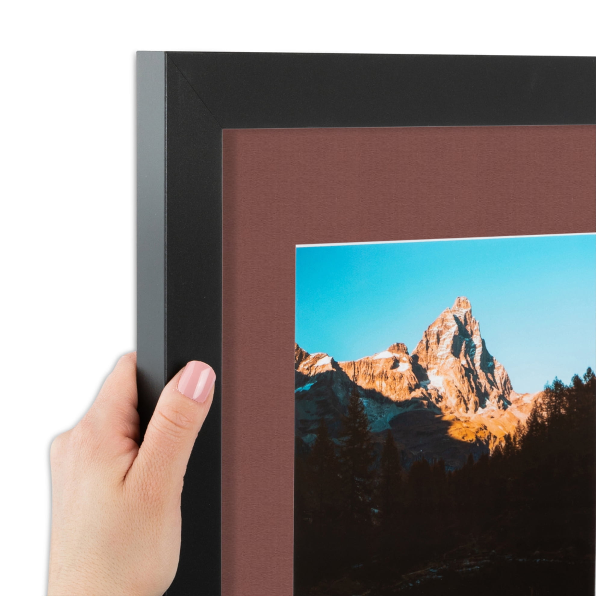 ArtToFrames Collage Photo Picture Frame with 3 - 8x10" Openings, Framed in Black with Brique and Black Mats (CDM-3926-5767)