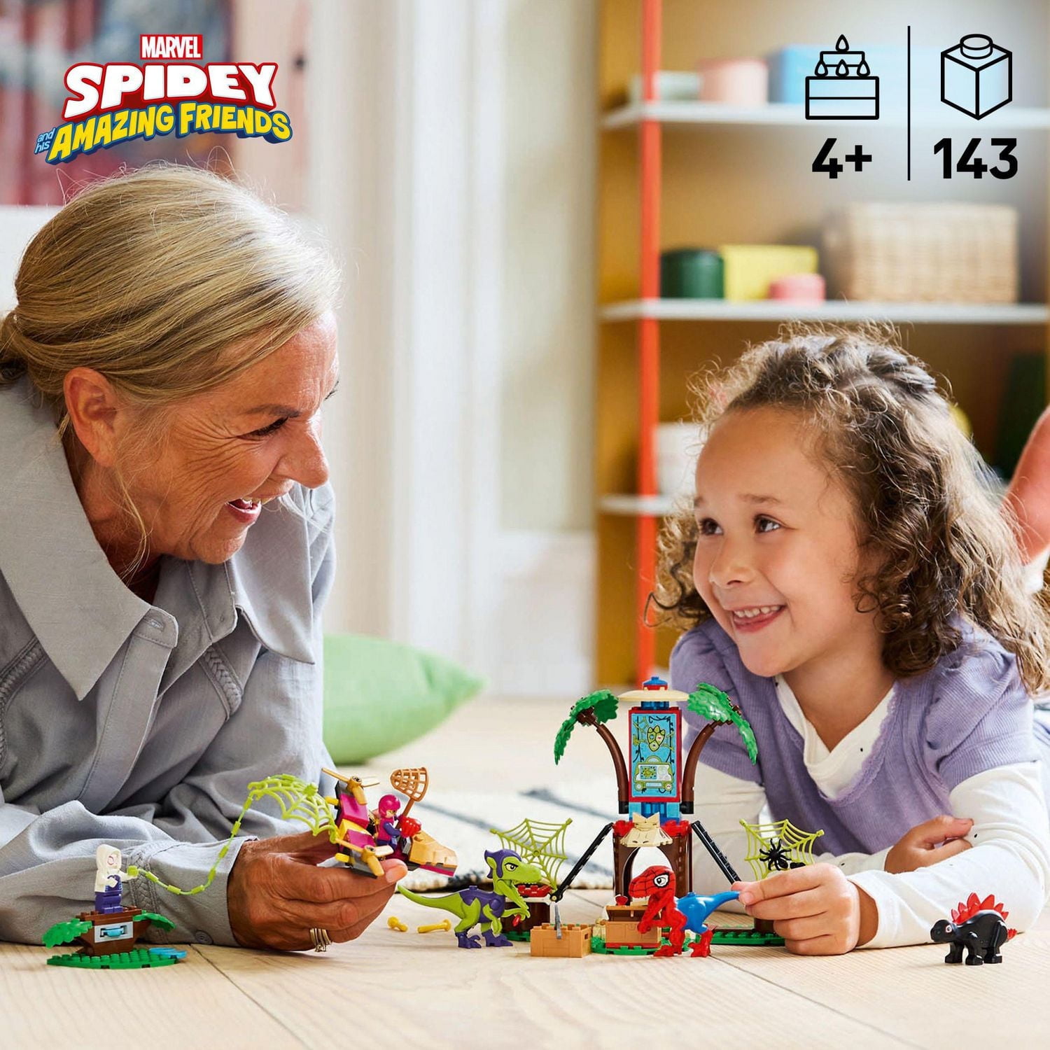 LEGO Marvel Spidey And His Amazing Friends Spidey and Gobby's Raptor Battle at Tree House HQ - Dinosaur Building Toy for Kids, Boys and Girls, Ages 4+ - Preschool Pretend Play Set - Gift Idea - 11200