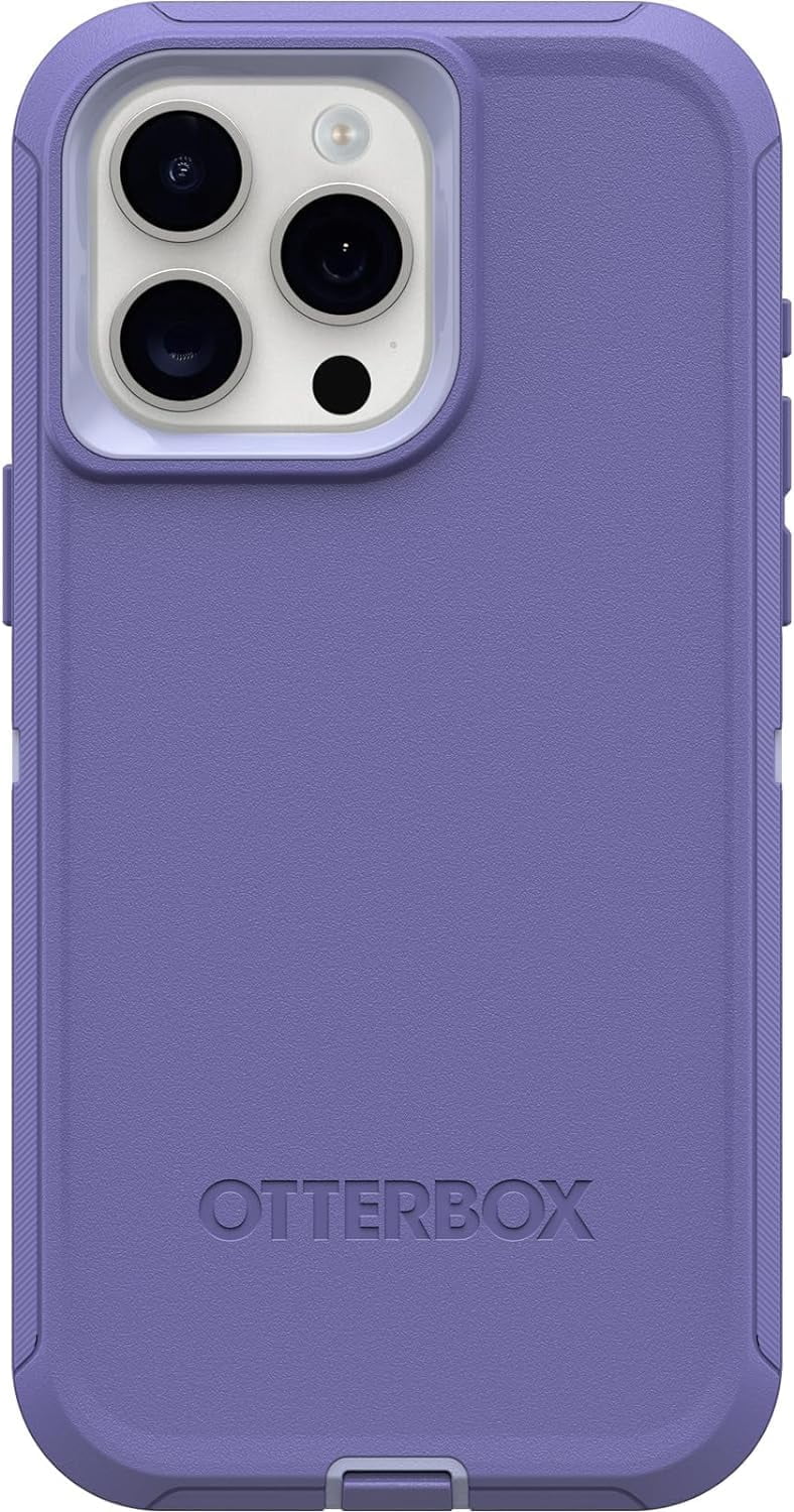 OtterBox iPhone 15 Pro Max (Only) - Defender Series Case - Mountain Majesty (Purple) - Full Case - Microbial Defense Protection - USB-C to USB-C Cable