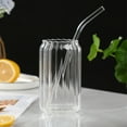 thumbnail image 4 of 2 Pcs Glass Drinking Glass Cup Coffee Cup With Straw, for Water,Iced Coffee,Milk,Tea,Juice, 4 of 5