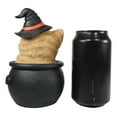 thumbnail image 5 of Ebros Witching Hour Halloween Tabby Cat With Witch Hat In Black Cauldron Statue, 5 of 6