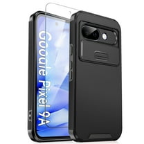 Allytechgroup Magnetic Case for Google Pixel 9A, Include 1x Screen Protector Sliding Camera Lens Protector Compatible with MagSafe Shockproof Anti-Scratch Slim Fit Phone Case for Women Men, Black