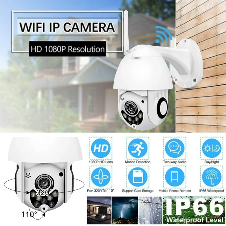 WiFi 2MP HD 1080P IP Camera Night Vision IP66 Waterproof Outdoor