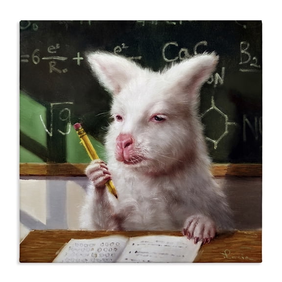 Stupell Industries Eclectic Wallaby in Classroom Canvas Art, 30 x 30, by Lucia Heffernan
