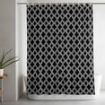 thumbnail image 5 of Black Morocco Small Stall Shower Curtain, Waterproof Shower Curtains for Bathroom, Abstract Modern Geometric Textured Washable Fabric Cloth Bath Curtain for Bathtub Decoration with Hooks 36x72 Inches, 5 of 9
