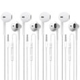thumbnail image 1 of CLIPSUN Auriculares con cable, paquete de 4, auriculares estéreo de alta fidelidad con cable, auriculares con micrófono, control de volumen, compatibles con iPad, computadora portátil, MP3, teléfonos, 1 of 5