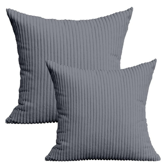 CHUANK Home Textile 20” X 20” Modern Contemporary Transitional Navy Blue Striped Polyester Throw Pillow ( 2 Count) Home Decoration Suitable for Living Room and Bedroom