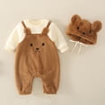 thumbnail image 2 of Zwiiyzr 2025 Infant Baby Girl Boy One Piece Outfit Solid Romper Long Sleeve Onesie Cotton Jumpsuit With Hat Outfits Baby Clothes Black, 2 of 7