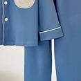 thumbnail image 4 of Wenfanal Pajamas for Kids Toddler Kids Pajamas Boys Long Sleeved Trousers Suit Comfortable Warm Casual Fashion Sports Suit Size 13-14 Years,Blue, 4 of 5