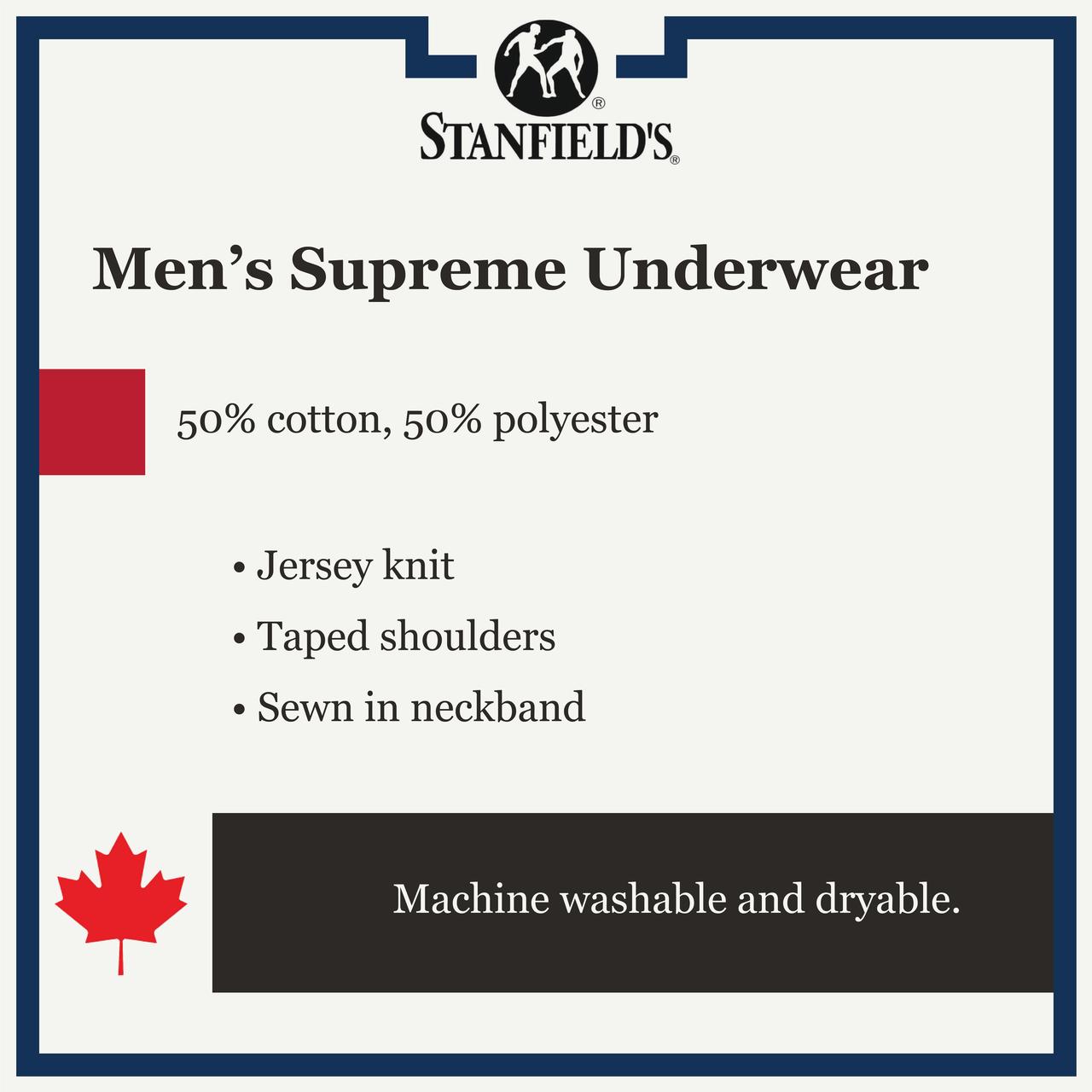 Stanfield's Men's Tall Supreme Cotton Blend V-neck T-shirt Undershirt-2 Pack