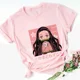 thumbnail image 3 of Camisetas de algodón para niños con estampado de Nezuko Kamado Kimetsu No Yaiba, color rosa, para bebés, lindas camisetas Harajuku Kawaii, camisetas para niñas, 3 of 4