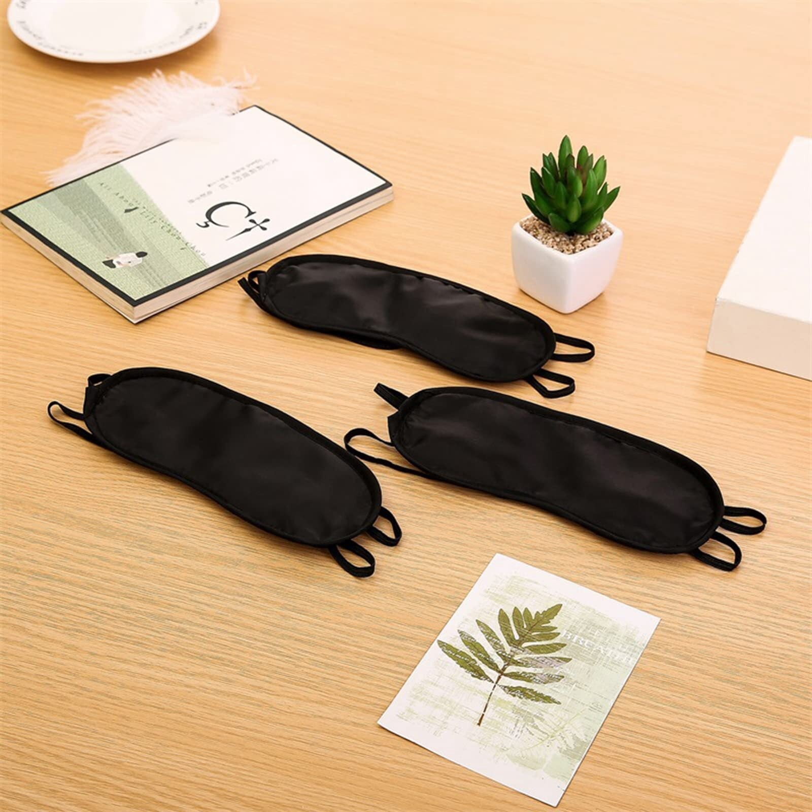 100PCS Sleep Masks Blindfold Eye Masks with Adjustable Strap for Women Men Eye Shade Cover for Travel Team Building Airplane (Black)