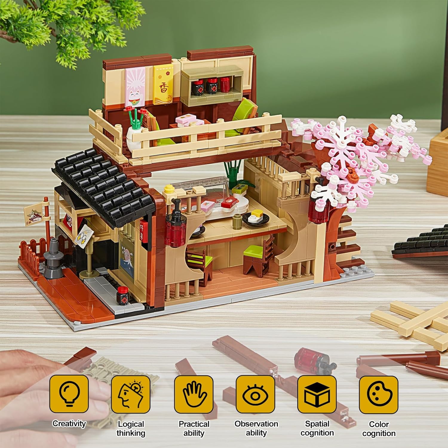 NAYIHOOP Japanese Sushi Shop House Building Sets for Adults Girls