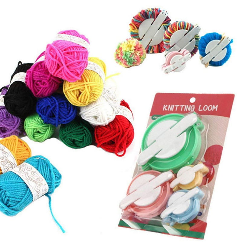 Pom Pom Maker 4 Sizes Pompom Maker Tool Set for Fluff Ball Weave DIY Wool Yarn Knitting Craft Project for Kids and Adult 8 