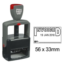 Printtoo With Invoiced By Text Heavy Duty Dater Stamp Self Inking Document Date Rubber Stamp-Black