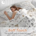 thumbnail image 4 of 3 Piece Grey Brown Botanical Duvet Cover Set Queen Size, Microfiber Comforter/Quilt Cover with Corner Ties and 2 Pillowcases, Summer Leaf Watercolor All Season Soft Bedding with Zipper Closure, 4 of 8