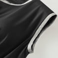 thumbnail image 5 of Puntoco Camisetas de cuello cuadrado para mujer, top informal de verano de gran tamaño a la moda de color sólido con cuello redondo, camiseta sin mangas, 5 of 5
