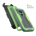 thumbnail image 2 of Value Pack for 5.7" Motorola Moto G6 Play, Moto G6 Forge Hybrid Belt Clip Shock Resistant Holster Rotatable Kickstands Absorber Rugged Defender Cover Dual Layers Armor Bumper Clear Hard Case + Green, 2 of 4