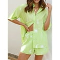 thumbnail image 6 of Michellecmm  Women Shorts Set, Printed Short Sleeve Shirt with Elastic Waist Shorts, 6 of 9