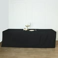 thumbnail image 2 of BalsaCircle 8 feet Black Fitted Polyester Tablecloth Wedding Table Linens, 2 of 7