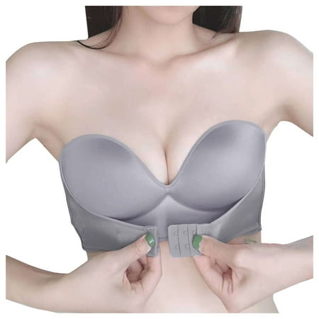 

〖Hellobye〗Wome Strapless Non-Slip Adjustment Rimless Dress Bra